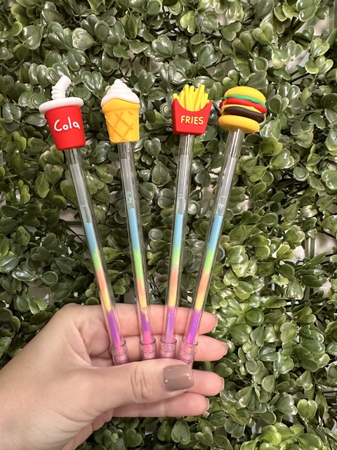Caneta fofa - Fast Food Gel colorido