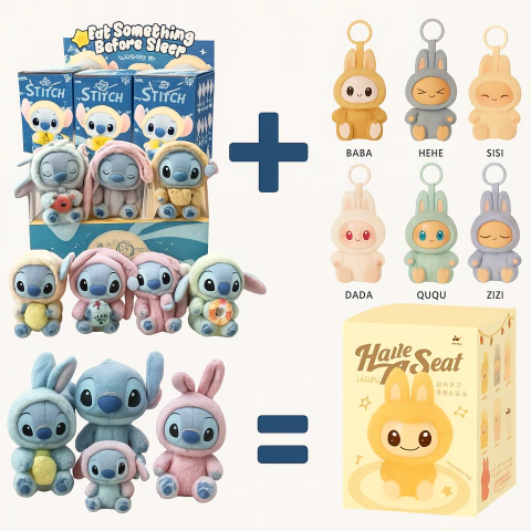 super promo muñecos: 1 Labubu + 1 Stitch - comprar online