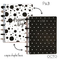 CADERNO DE DISCO OCTO P&B / DUPLA FACE - P (A5) CA5PL-009