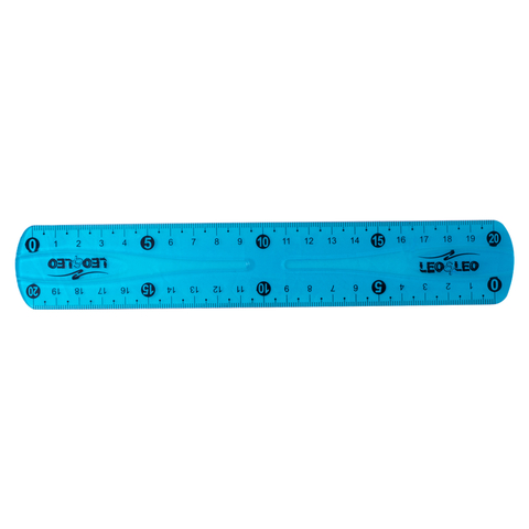 RÉGUA FLEXÍVEL 20 CM AZUL NEON