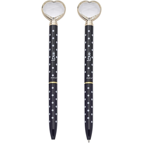 CANETA ESF. CORAÇÃO DIAMANTE BLACK POA - MOLIN