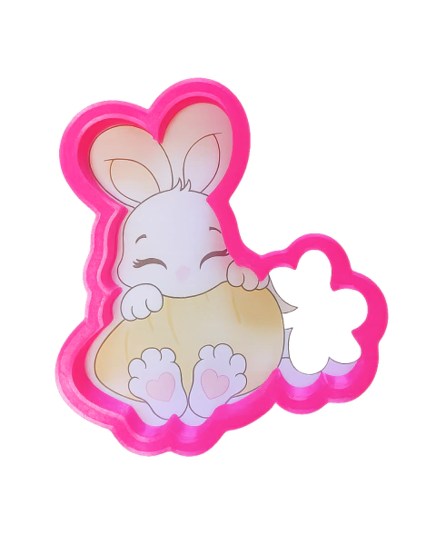 Coelho com cenoura Cortador para Biscoito e Confeitaria 10x10| Confeitei - comprar online