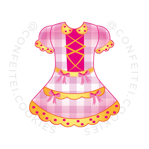Vestido Junino Cortador para Biscoito e Confeitaria 7x10 | Confeitei