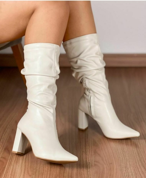 Bota slouch Off white