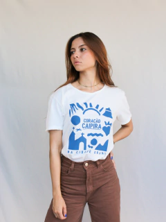 camiseta coração caipira off white