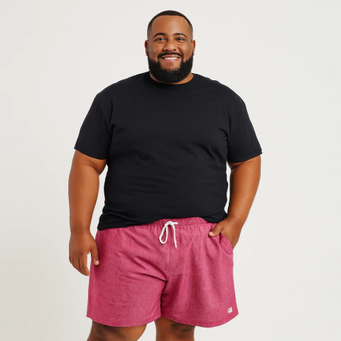 Short Mauricinho Linho Plus Size Masculino Cranc Logo Branca - comprar online