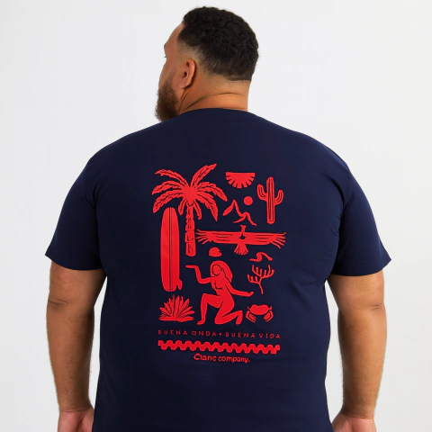 Camiseta Plus Size Masculina Cranc Company (Buena Onda ~ Buena Vida) - comprar online