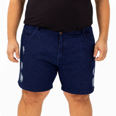 Bermuda Jeans 100% Rasgadinha Plus Size Masculina Cranc 49 - comprar online