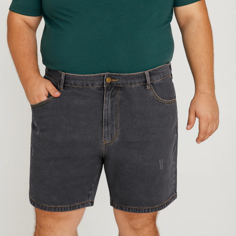 Bermuda Jeans C/ Lycra Plus Size Masculina Cranc 62 - comprar online