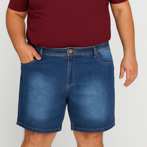 Bermuda Jeans C/ Lycra Plus Size Masculina Cranc 9 - comprar online
