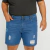 Bermuda Jeans C/ Lycra Rasgadinha Plus Size Masculina Cranc 31 - comprar online