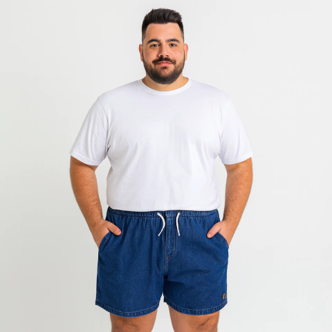 Short Jeans Mauricinho Plus Size Masculino Cranc Marmorizado - comprar online