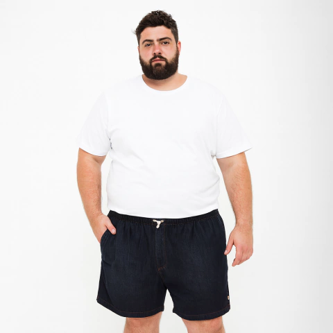Short Jeans Mauricinho Plus Size Masculino Cranc Escuro - comprar online