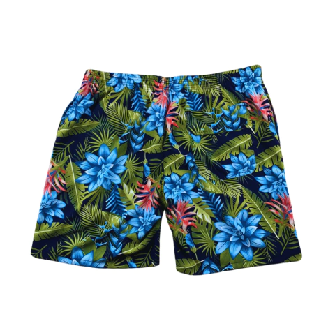 Short Tactel Plus Size Masculino Escuro Estampado Florido - comprar online
