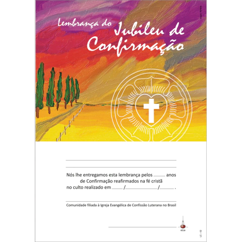 LC 02 - Lembrança de Jubileu de Confirmação – Aquarela e Rosa de Lutero