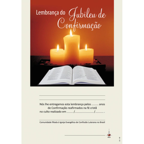 LC 03 - Lembrança de Jubileu de Confirmação - Velas e Bíblia