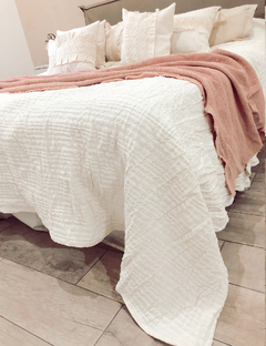 Cubrecama Dakota King Natural/Gris