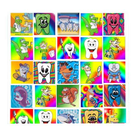 Adesivos com Temas Odontológicos - Pacote com 50 unidades