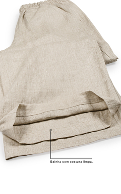 Imagen de Pijama americano de manga corta con capri de lino puro. Cod: 1100U
