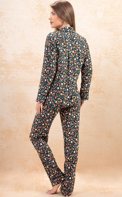 Pijama americano de manga larga con pantalón Yaiza Cod.: 2040 en internet