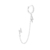 Piercing Argolinha Raio e Corrente - Prata 925