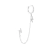 Piercing Argolinha Raio e Corrente - Prata 925
