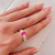 Anel Solitario Pink - Prata 925 - comprar online