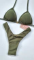 Imagem do Conjunto de biquíni cortininha Lurex verde militar