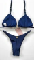 Conjunto de biquíni cortininha alça bolinha Azul marinho