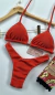 Conjunto de biquíni cortininha laranja canelado