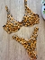 Conjunto de biquíni aro curvado Onça Dourado