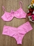 Conjunto de biquíni meia taça sem bojo Rosa chiclete