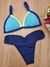 Conjunto de biquíni sutiã alça larga Azul