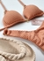Conjunto de biquíni cortininha com argola Nude