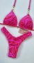 Conjunto de biquíni cortininha com trio de elos Zebra rosa - comprar online