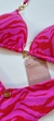 Conjunto de biquíni cortininha com trio de elos Zebra rosa - loja online