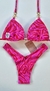 Conjunto de biquíni cortininha com trio de elos Zebra rosa - Biquinis Torres | Beachwear • Site Oficial