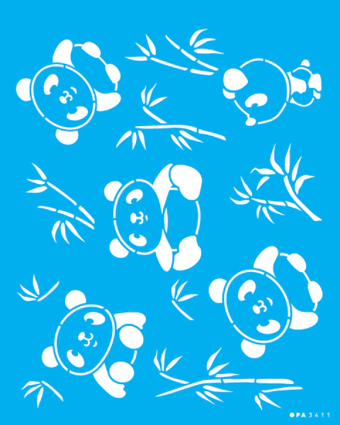 Stencil 20x25 INFANTIL PANDAS - OPA3411 - comprar online