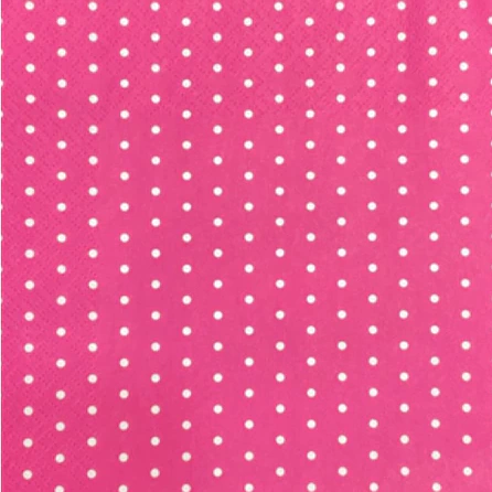 Guardanapo para Decoupage 33x33cm -Fundo Rosa e Bolinhas Brancas - comprar online