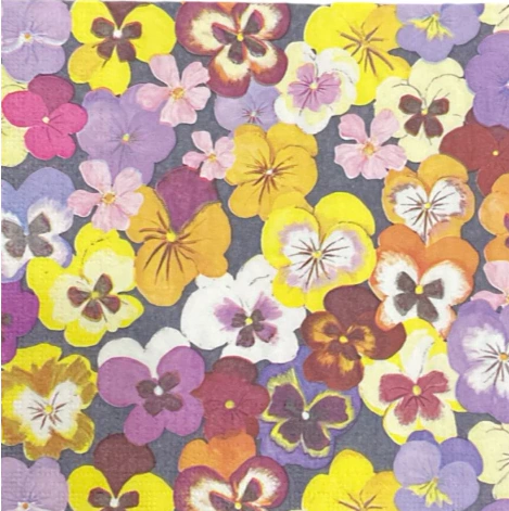 Guardanapo para Decoupage 33x33cm - Flores Amor Perfeito - comprar online