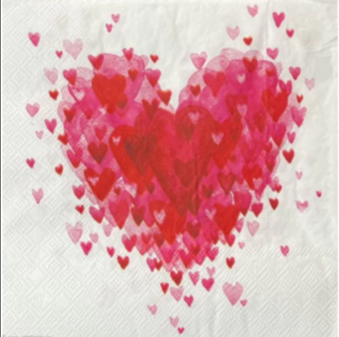 Guardanapo para Decoupage 33x33cm - Coração de Corações - comprar online