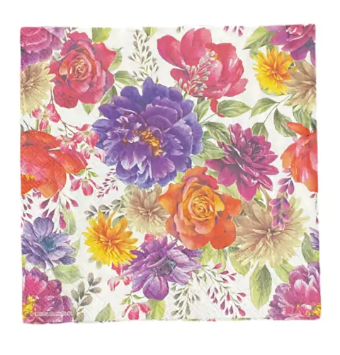 Guardanapo para Decoupage 33x33cm -Flores Coloridas - comprar online
