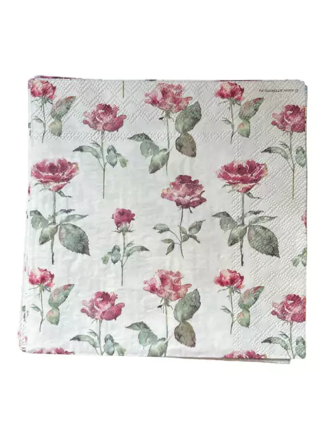 Guardanapo para Decoupage 33x33cm - Estamparia Rosas Aquarela - comprar online