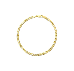 Pulso Barbado Cubano 3.5mm. Oro Hueco 10k