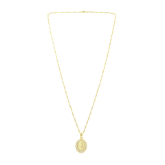 Collar Medalla Virgen Guadalupe Con Zirconias Mas Cadena. Oro Laminado 18k en internet
