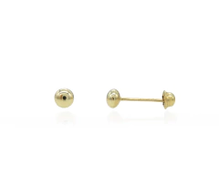 Broqueles Luneta 3mm. Oro 10k