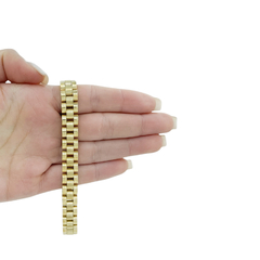 Pulsera Esclava Acero Inoxidable Unisex 10mm. Oro Laminado 18k - CATÁLOGO BLANCO