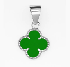 DIJE TREBOL ESMALTE. PLATA 925 - tienda en línea