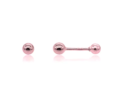 Broqueles Dormilona Bola 2.5mm. Oro Rosa 10K