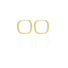 Aretes Arracada Huggie chica cuadrada dorada. Oro Laminado 18k en internet